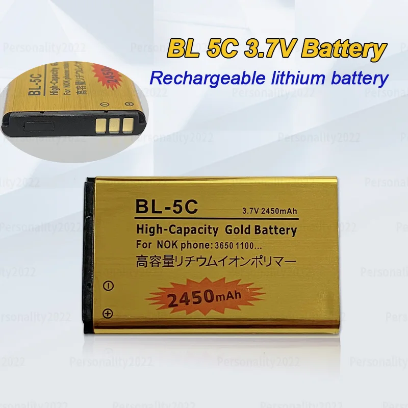 Batería BL 5C 3,7 V baterías recargables de iones de litio BL5C 2450mAh para Nokia 2600 1100 1110 1112 1208 2610 6230 BL-5C de teléfono móvil