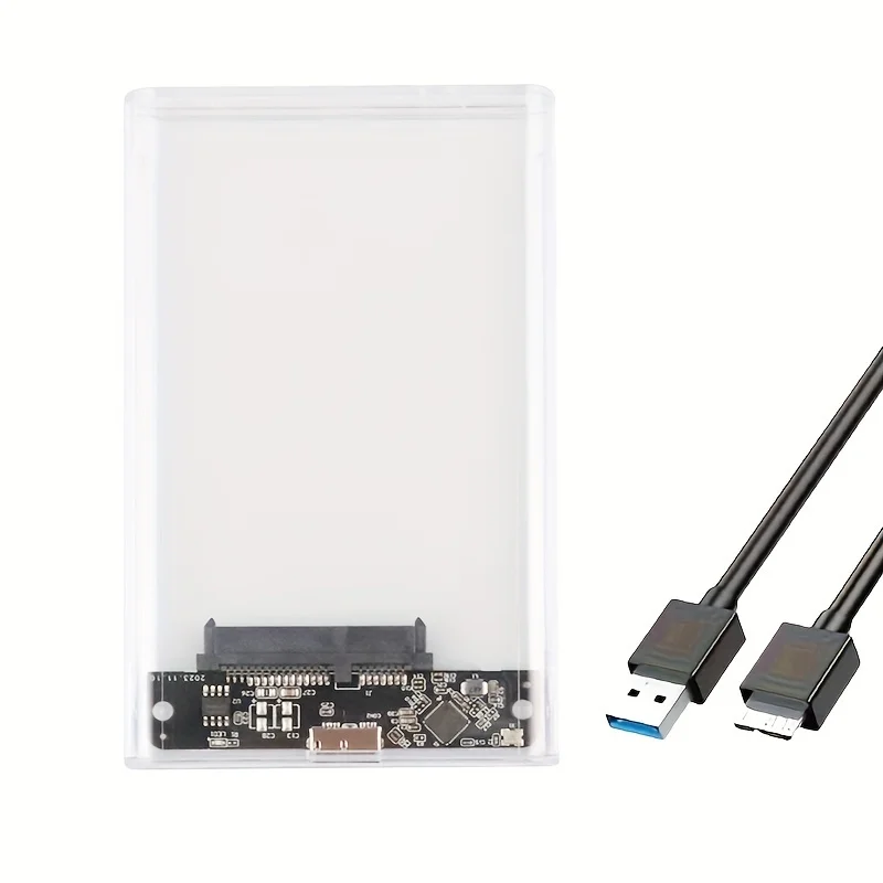 Caja de disco duro portátil transparente, 2,5 pulgadas, USB 3,0, lectura externa, ordenador portátil de escritorio, Sata, SSD mecánico, estado sólido - imagen 4