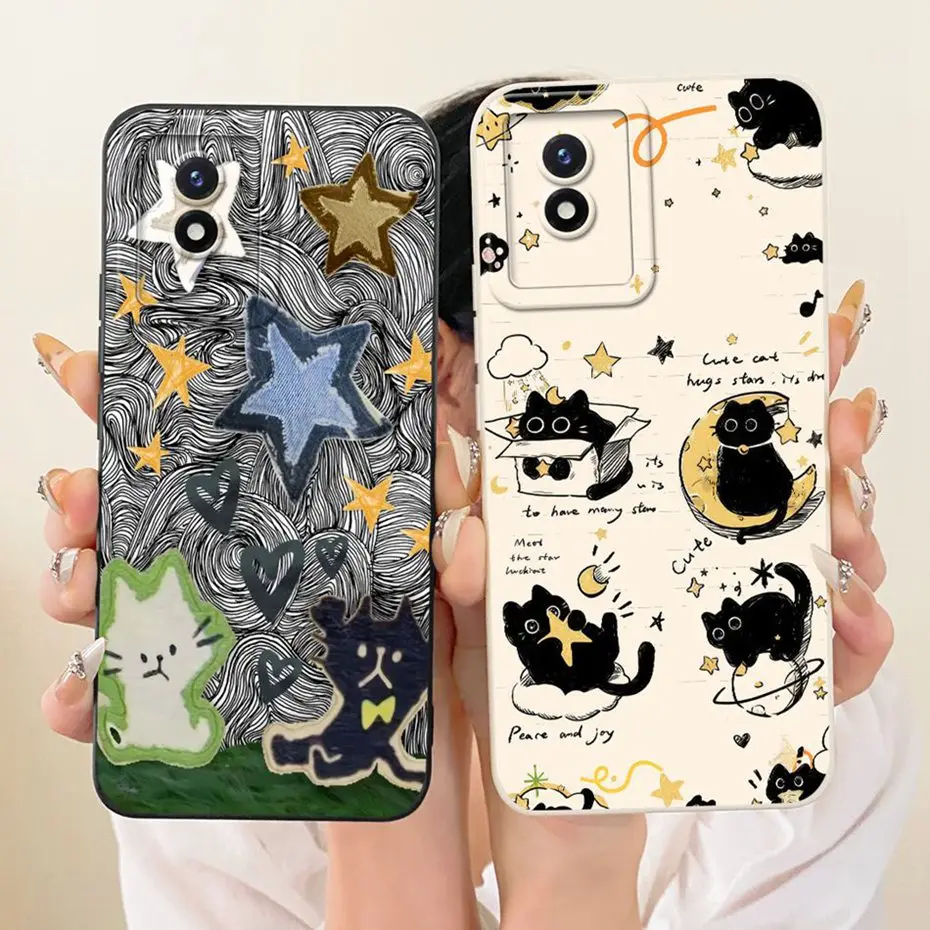 Funda de teléfono con estampado bonito para Vivo Y02 Y02A Y02T Y02S, fundas de silicona suave a prueba de golpes para Vivo Y02 Y02s, fundas para parachoques