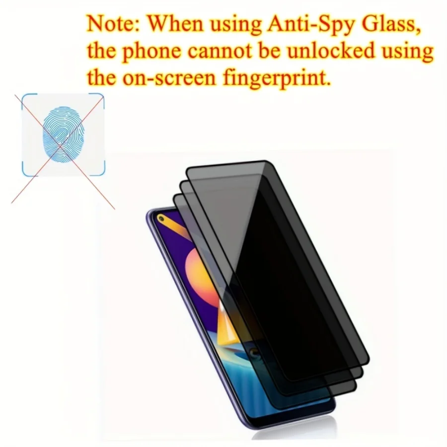 Protector de pantalla antiespía para SAMSUNG GALAXY, cubierta completa para A13, A12, A22, A21S, A33, A23, A53, S21, FE, A31, A03, A04, A32, A52, 5G, 3 unidades - imagen 3
