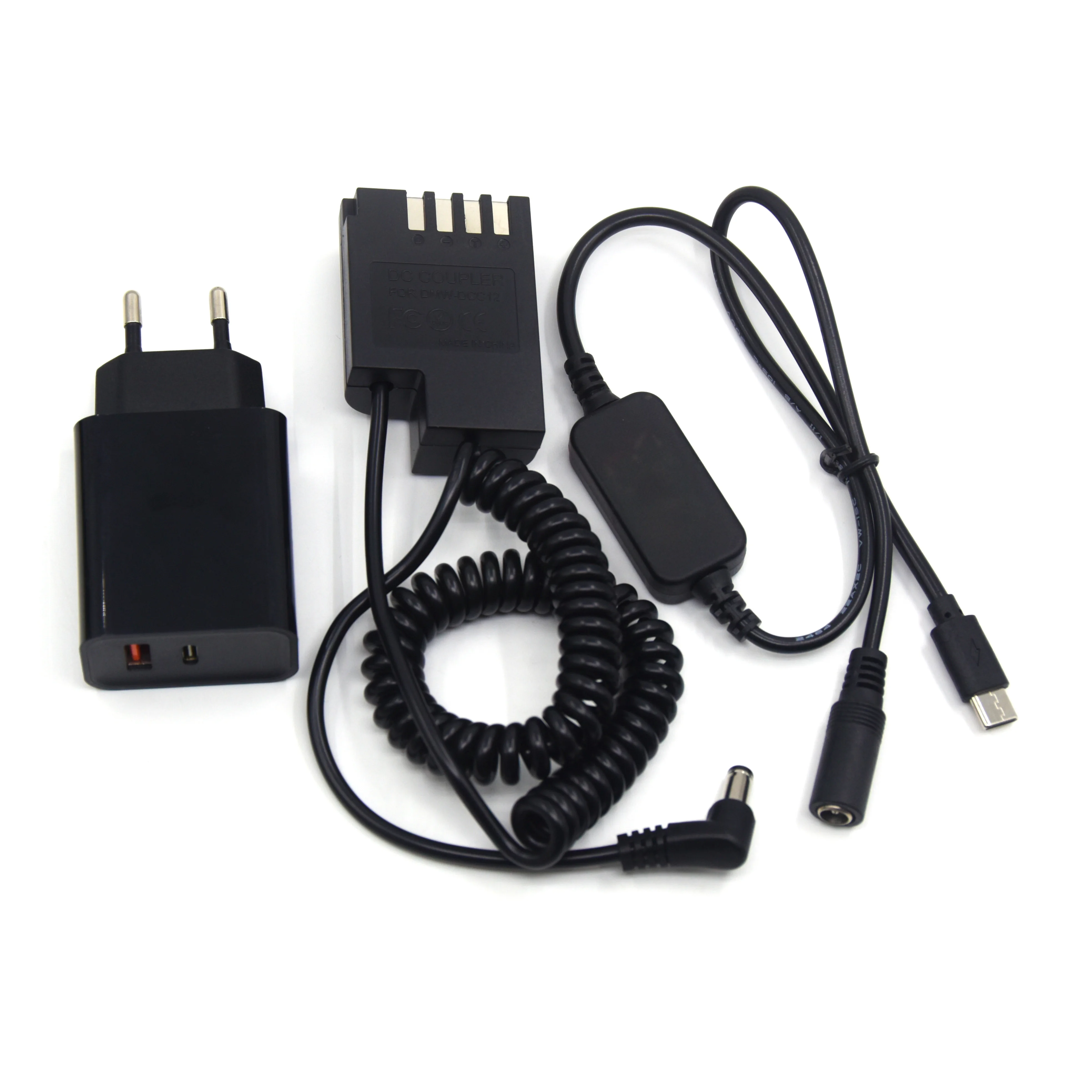 Cargador PD rápido + Cable de corriente continua USB C + acoplamiento de corriente continua DMW - dcc12 DMW blf19 batería analógica Panasonic Lumix DMC - G9 lgk GH3 DMC - gh3k gh4 gh5 - imagen 3