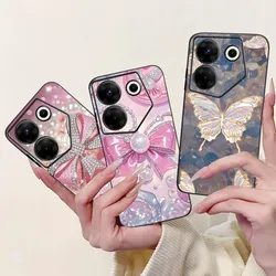 Funda Silicona Mariposa Negra para Tecno Camon 20 Pro 5G / Premier