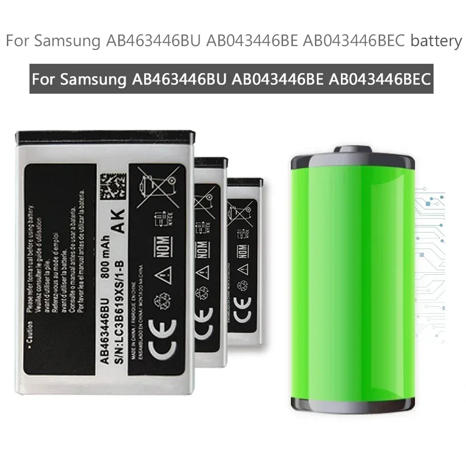 800mAh 4 Uds AB463446BU para Samsung GT-C3010/C3011/C3520/E1080/E1150/M620/X160/SGH-E250/E900(AB553446BU/AB043446BE) batería - imagen 3