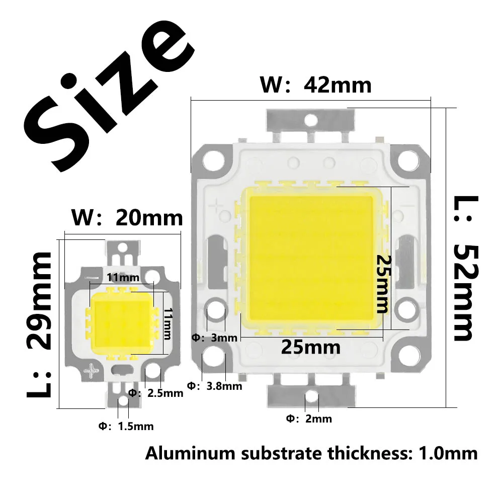 Módulo COB de 10W, 20W, 30W, 50W, DC30-36V, diodo de Chip de cuentas LED, bombilla para foco de enfoque al aire libre, cuentas de luz integradas para jardín DIY - imagen 2