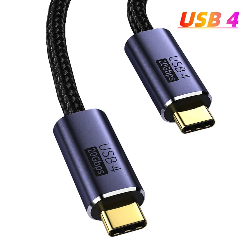 Cable de datos USB 4 Thunderbolt 3 USB C, Cable de datos tipo C de gran velocidad 20G/bps, cargador tipo C de 100W para Macbook Pro 8K 60Hz - imagen 3