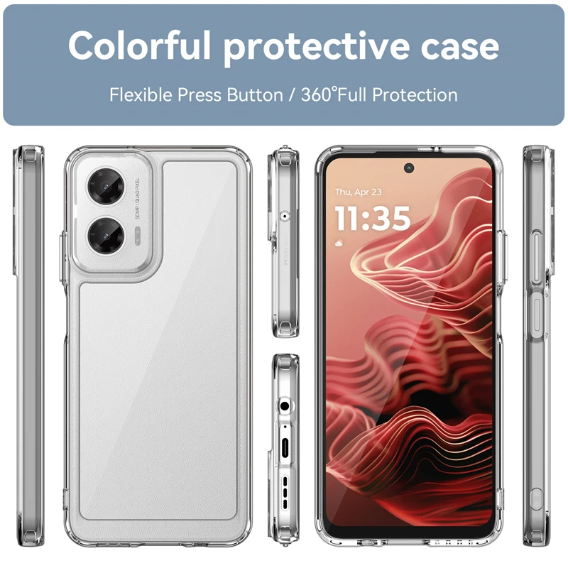 Funda para Motorola Moto G35, carcasa trasera a prueba de golpes, color transparente para Moto G35 G 35 - imagen 4