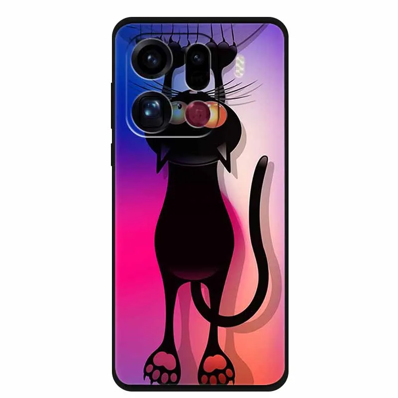 Para OPPO Find X9 Pro 5G funda de teléfono lindo dibujos animados suave silicona negro Protector Coque Shells para OPPO FindX9 Pro 6,78 "funda trasera - imagen 2