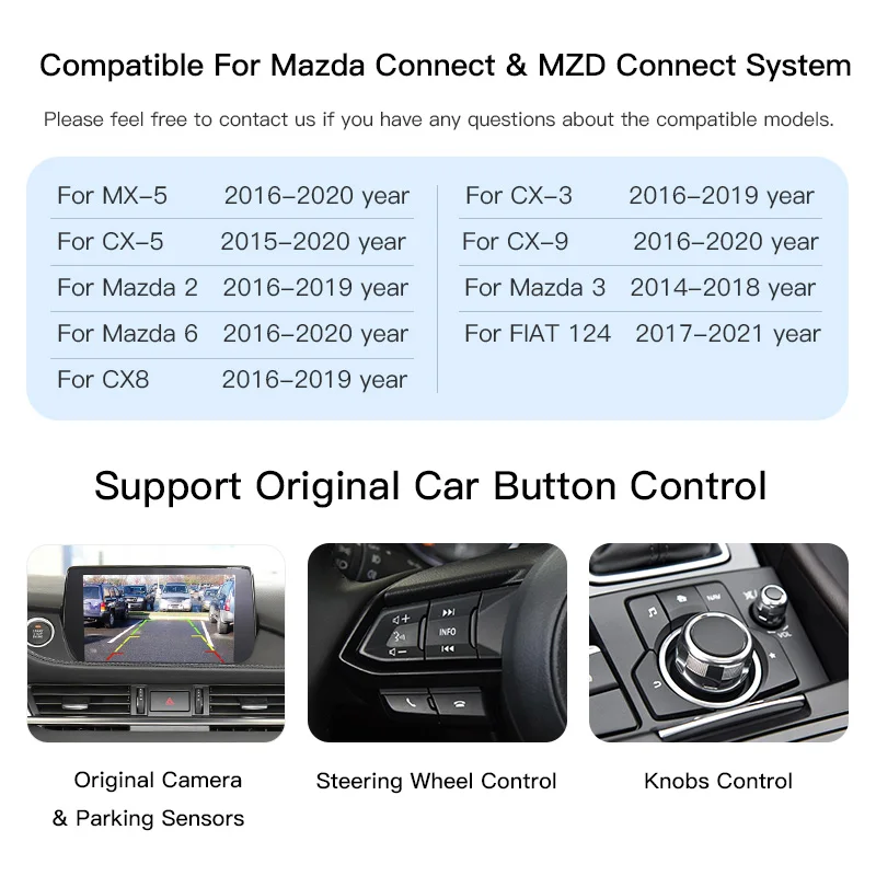 Carplay Adapter Compatible For Mazda 2/3/6/CX3/CX5/CX9/MX5 2014-2021 for Carplay Android Auto For MZD Connect System 00008FZ34 - imagen 5