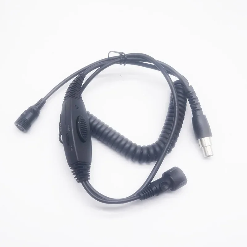 Juego de cables XLR de 5 pines de repuesto para auriculares de ajuste VOX de aviación con reducción de ruido piloto con micrófono PTT Dual, altavoz, Cable para auriculares - imagen 4