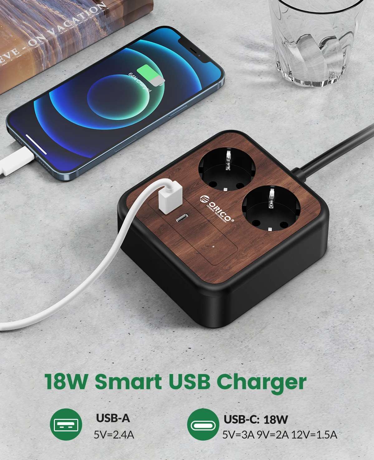 Regleta Orico - Vista lateral