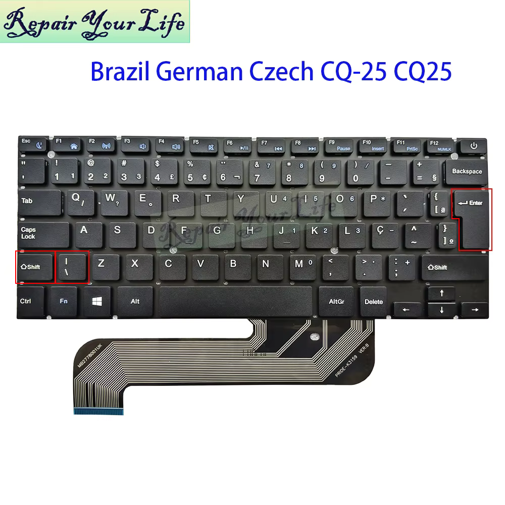 Teclado brasileño checo alemán para Compaq Presario CQ25 CQ-25 PT-BR portugués F0001-023 MB 2778010 Teclado para portátil UK PRIDE-K3159