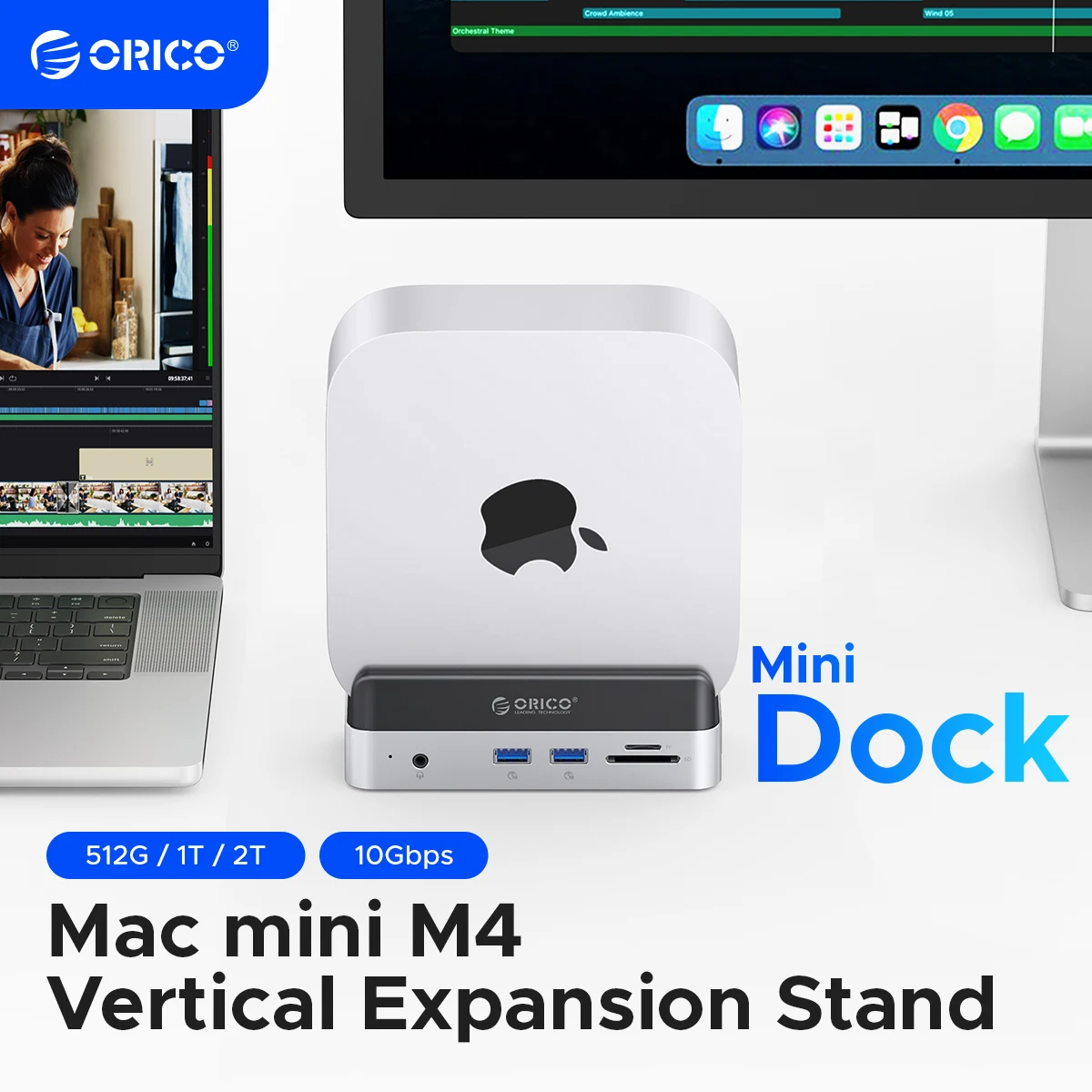 ORICO VSE USB3.2 Gen2 tipo C soporte de base de expansión para Mac Mini M4/Pro con opciones M.2 SSD 512G 1T 2T base de unidad externa - imagen 2