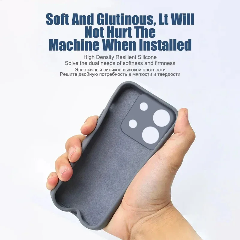 Funda blanda de silicona líquida para Xiaomi Redmi Note 14 Pro Plus Redmi Note 14, funda protectora a prueba de golpes para teléfono - imagen 4