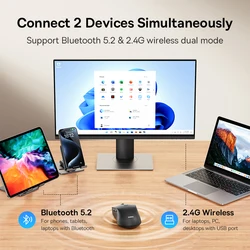 Baseus F02 - Ratón Inalámbrico Bluetooth 5.2 4000 DPI Ergonómico