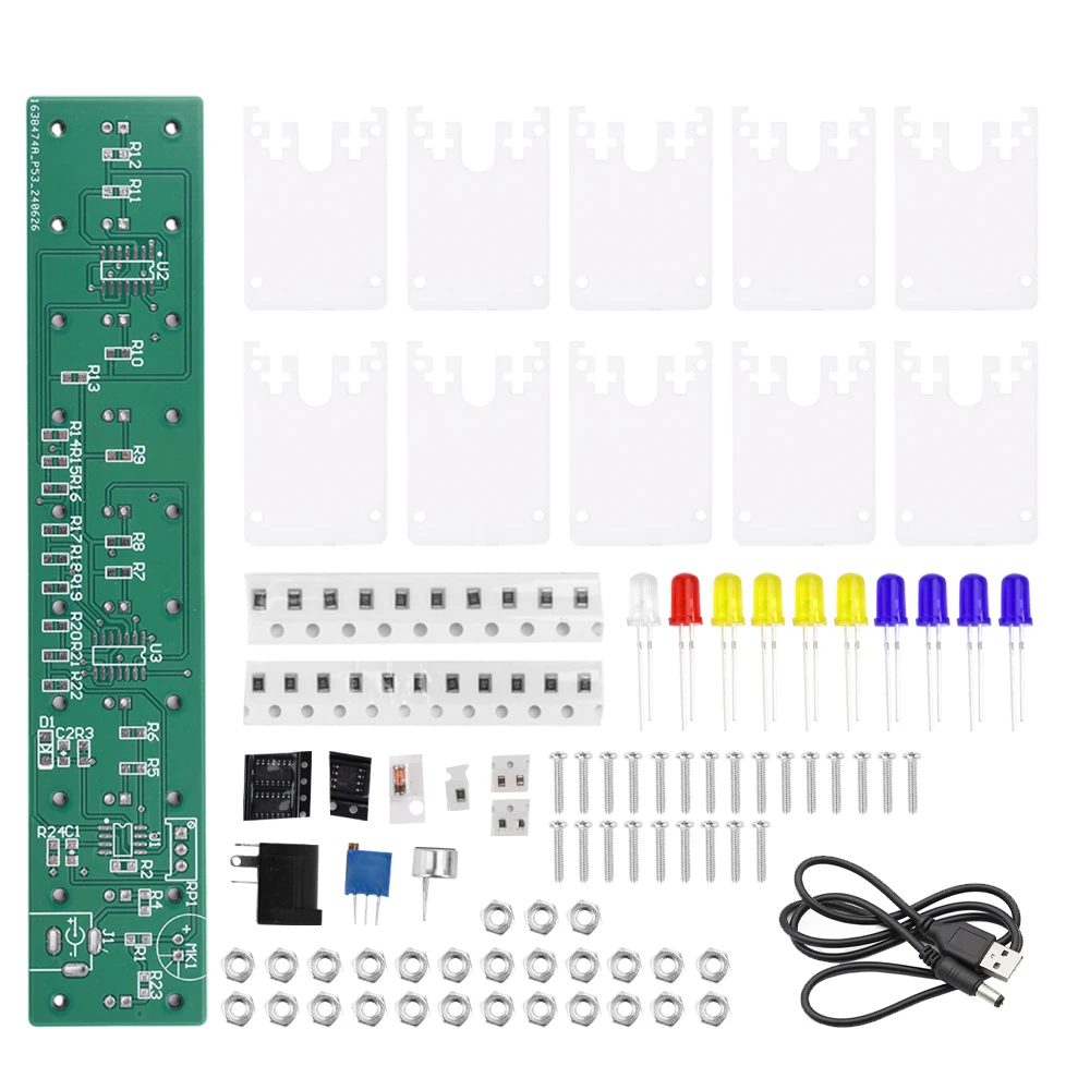 DC 5-12V cristal Audio LED luces coloridas controlado por voz espectro de música electrónica DIY Kit placa de circuito ensamblada soldada - imagen 4