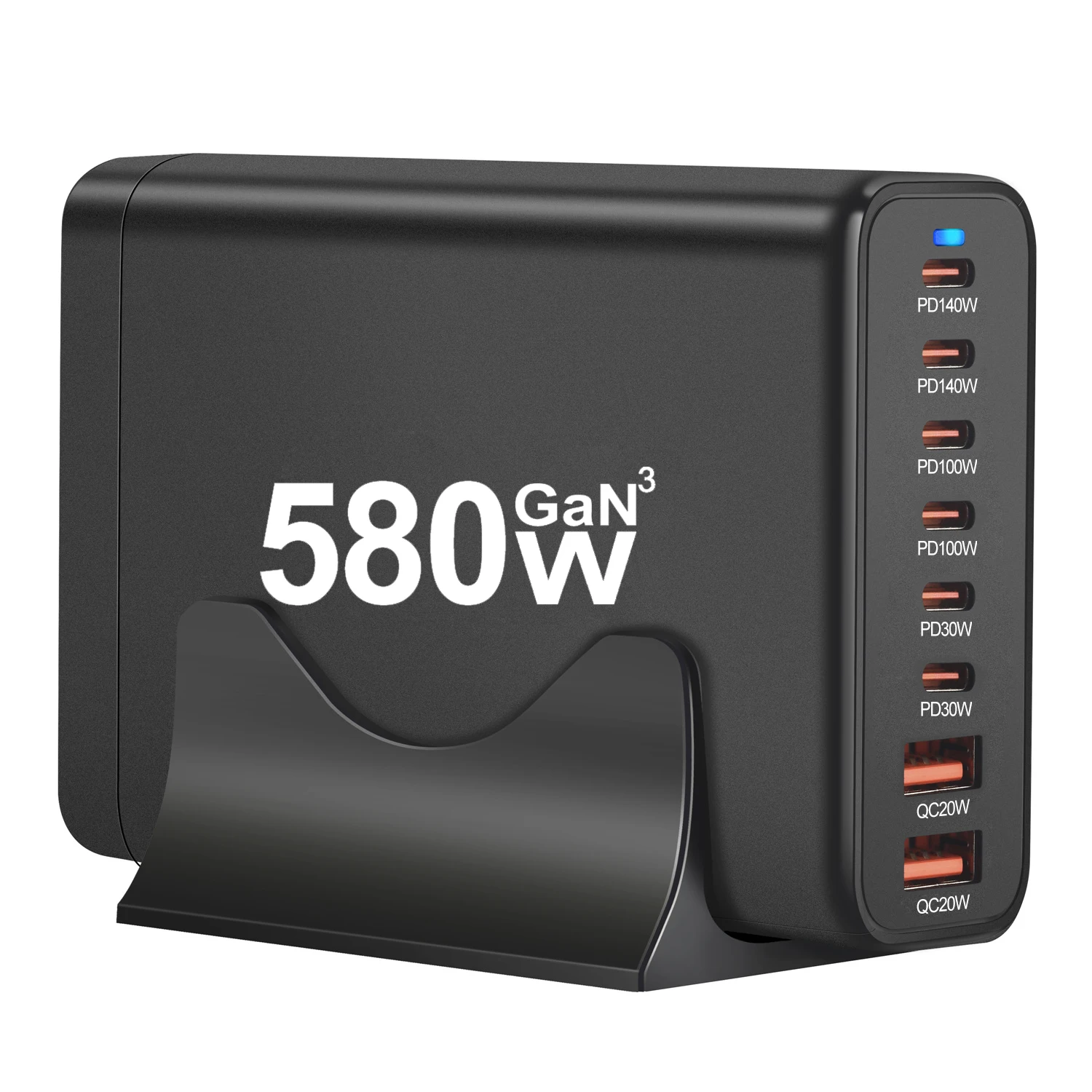 Nuevo estilo 580W GAN cargador de escritorio 6C2A cargador de teléfono móvil GAN dedicado transfronterizo carga GaN - imagen 2