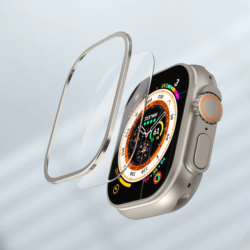 Caja PZOZ, película de vidrio templado para iWatch Ultra 2, carcasa de Metal, funda trasera de PC para Apple Watch, bolsa protectora de pantalla Ultra 49mm - imagen 4