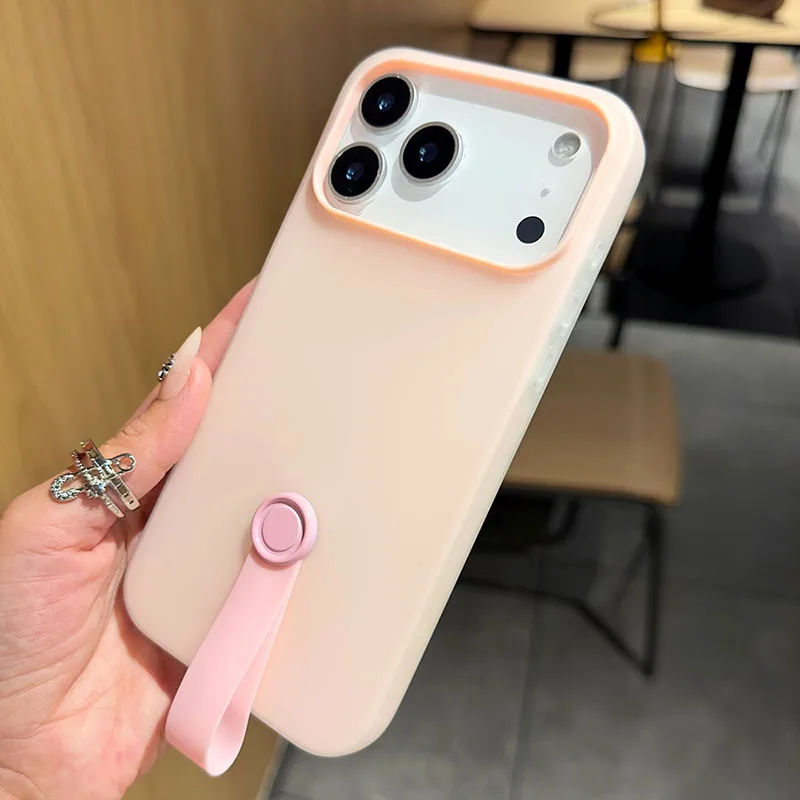 Funda de teléfono de silicona 2 en 1 Color caramelo para iPhone 17 16 15 14 13 12 11 Pro Max Air X XS XR 7 8 Plus 16e cubierta de cordón a prueba de golpes - imagen 4