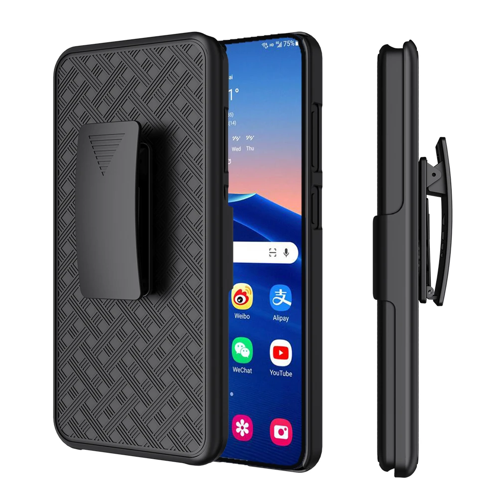 Combo Shell funda con Clip para cinturón funda armadura funda de teléfono para IPhone 15 14 13 12 Mini 11 16 17 Air Plus PRO MAX armadura con soporte - imagen 4