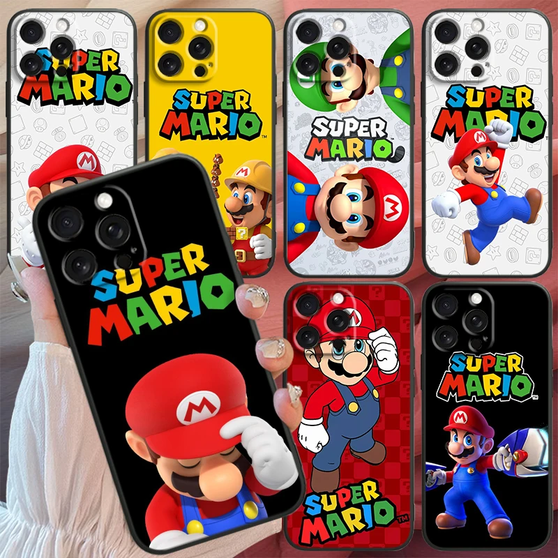 Funda de teléfono de TPU negra para iPhone, carcasa de juego de redimir m-mario Brave para iPhone 15 14 13 12 11 XS XR X 8 7 SE Pro Max Plus Mini