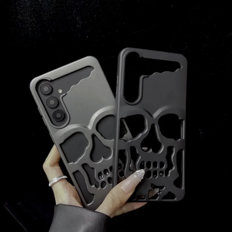 Funda de Anime con calavera hueca mate de lujo para Samsung Galaxy S24 Ultra S23 Plus S24Ultra disipación de calor cubierta dura a prueba de golpes - imagen 3