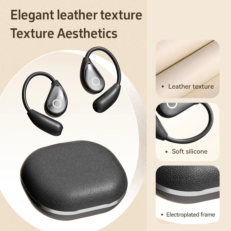 Auriculares Bluetooth rosas/negros, auriculares inalámbricos de oreja abierta, auriculares impermeables con reducción de ruido y micrófono para mujeres y hombres - imagen 4