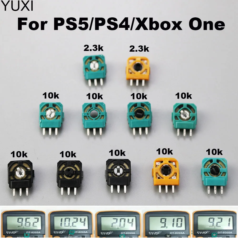 YUXI 1 pieza Sensor de microinterruptor analógico 3D para controlador PS4 PS5 potenciómetro de resistencias de eje de palanca de pulgar 3D para Xbox One