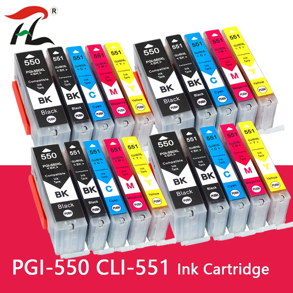 Cartucho de tinta PGI550XL pgi 550, cli-551 XL, PGI550, CLI551, para Canon PIXMA IP7250, MG5450, MX925, MG5550, 6450, 5650 - imagen 2