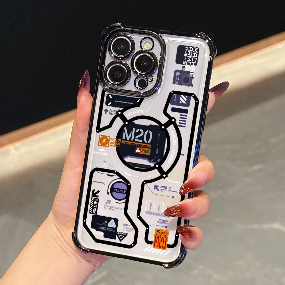 Funda de teléfono estilo Mecha a la moda para Samsung Galaxy A56 A55 A54 A53 A52 A51 A36 A34 A26 A16 A06 4G 5G, funda transparente suave anticaída - imagen 2