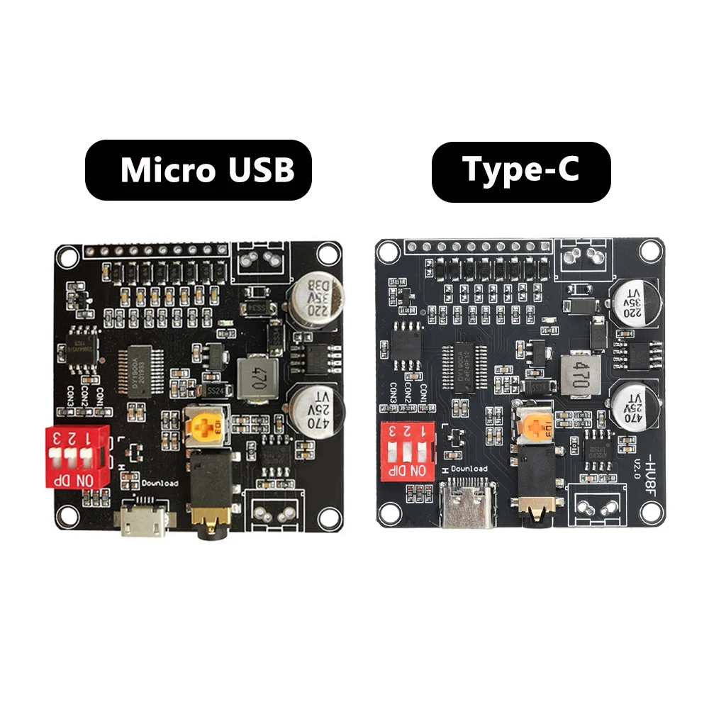 HV8F 12V/24V 10W/20W Módulo de reproducción de voz reproductor de música MP3 para Arduino DC 6-35V admite decodificación MP3 WAV Flash integrado de 64Mbit - imagen 3