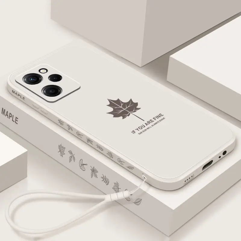 Funda de silicona líquida suave para Xiaomi POCO X5 Pro, carcasa trasera protectora, hoja de arce - imagen 5