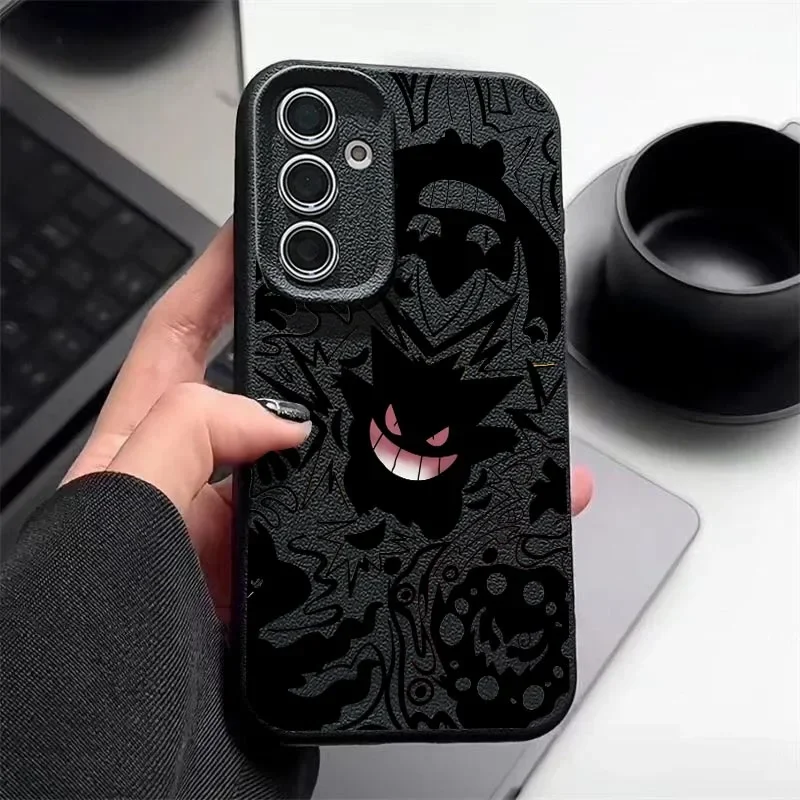 Funda negra de Pokémon Gengar para OPPO A5 5G Reno 14 13 12 11 Pro A5 A3 F29 PRO A5X 13F 12F 11F, funda INS Lichee con patrón a prueba de golpes - imagen 2