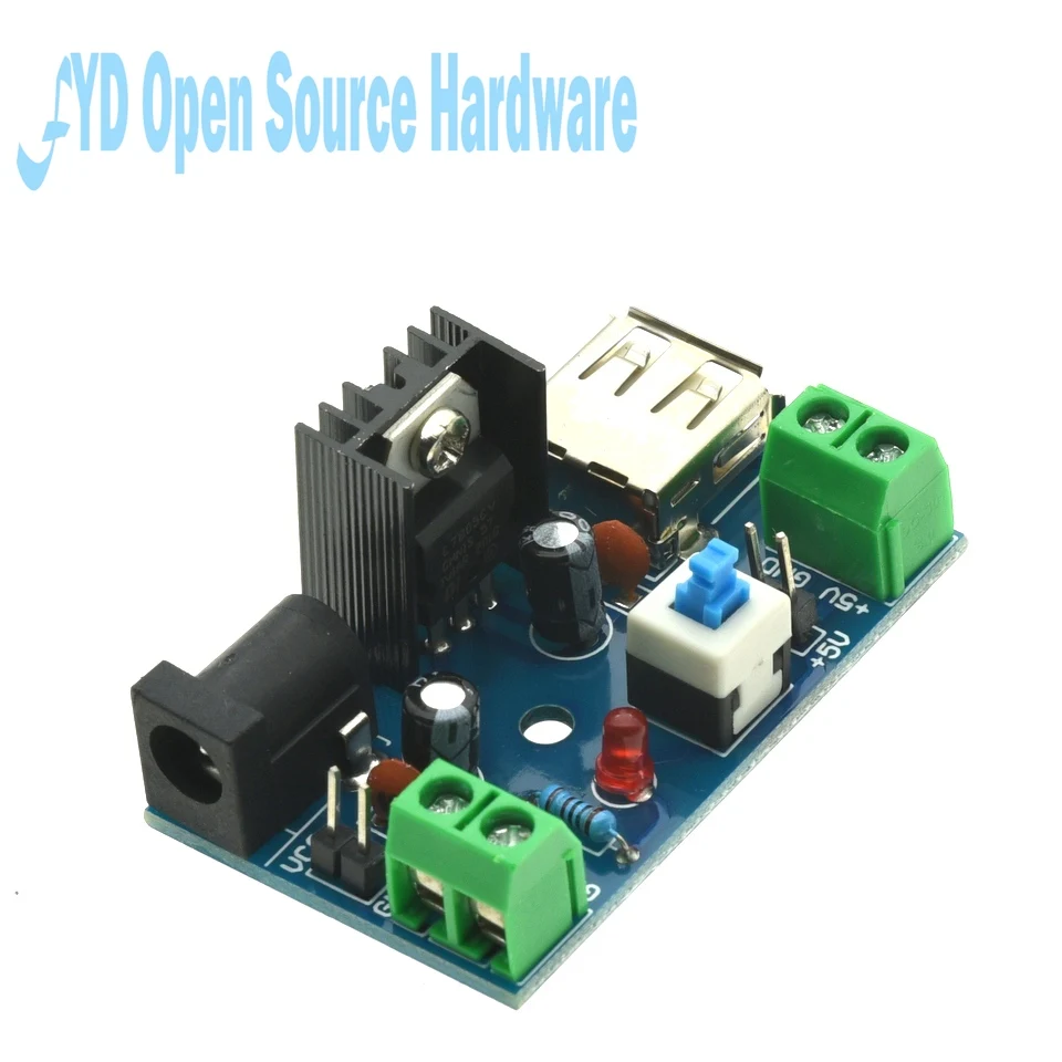 7-15V a 5V módulo de potencia 9V a 5V 12V a 5V L7805/L7812CV disipador de calor con interruptor - imagen 2