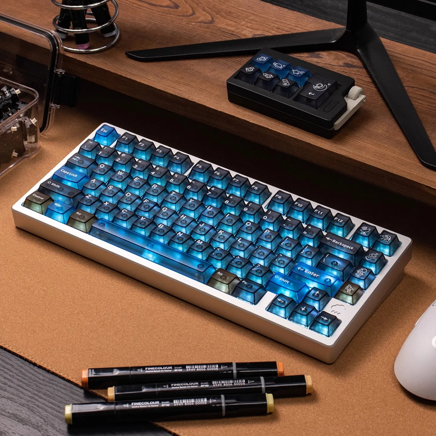 Juego de 153 teclas de PC con penetración antiniebla, tapa de teclado transparente esmerilado personalizado para PC, teclas de juego con perfil de cereza para teclado mecánico - imagen 4