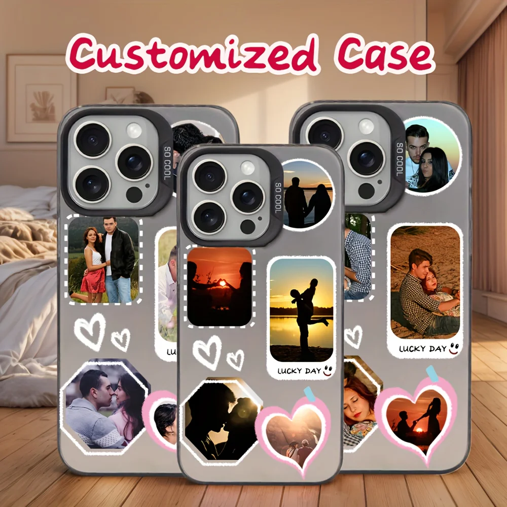 Para iPhone 16 16e 15 14 13 12 11 Pro Max Mini SE 2020 2022 XS XR 7 8 Plus DIY pareja foto diseño personalizado IMD funda a prueba de golpes - imagen 4