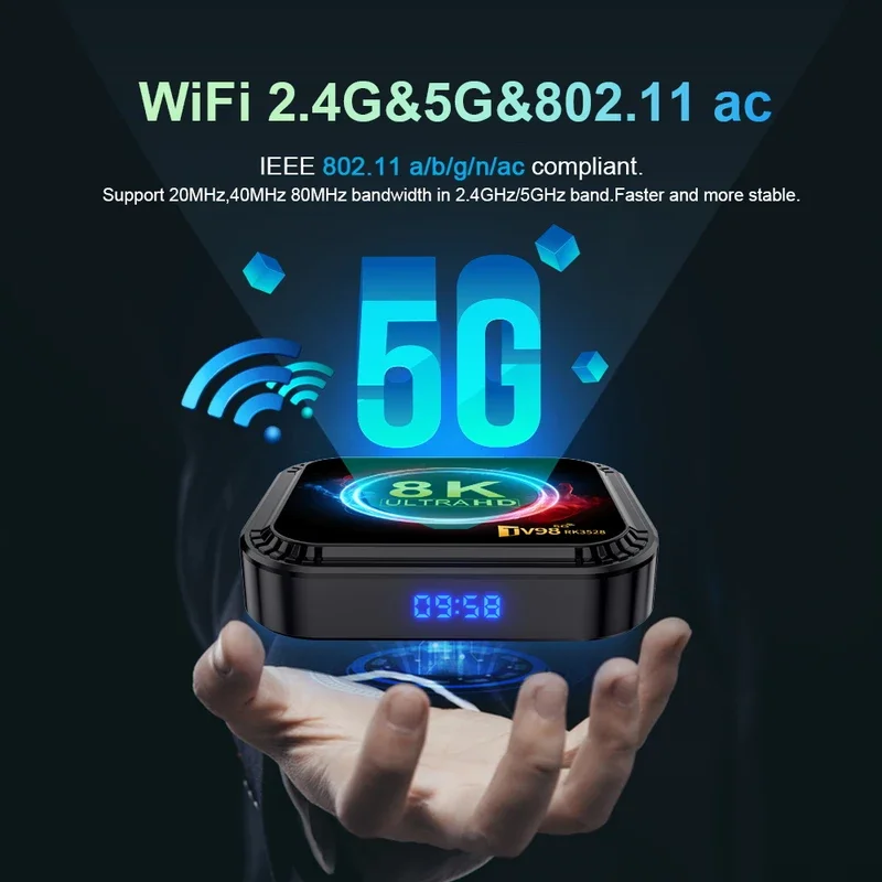 TV98 RK3528 Android 13 TV BOX RK3528 4G 5G Wifi dual 64G 128G soporte de cuatro núcleos 8K 4K BT5.0 asistente de voz reproductor multimedia caja superior - imagen 4