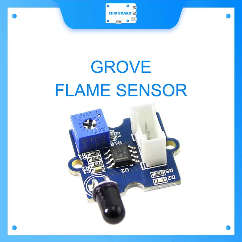 Grove - Sensor de llama, sensor YG1006 con alta velocidad de 15 lúmenes/cm y alta sensibilidad ideal para sistema de alarma contra incendios