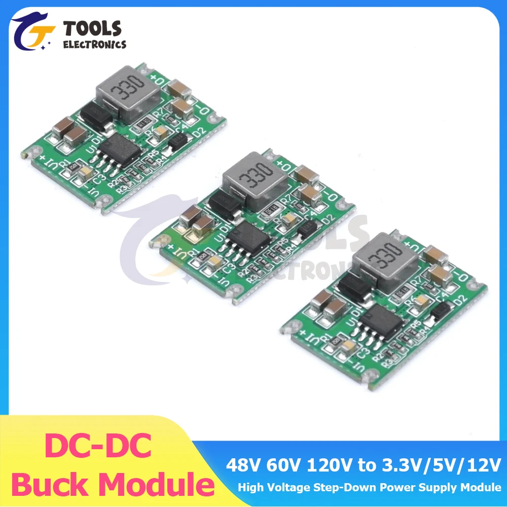 Módulo de fuente de alimentación reductor de alto voltaje no aislado DC-DC 48V 60V 120V a 3,3 V/5V/12V módulo de fuente de alimentación Buck DC - imagen 2