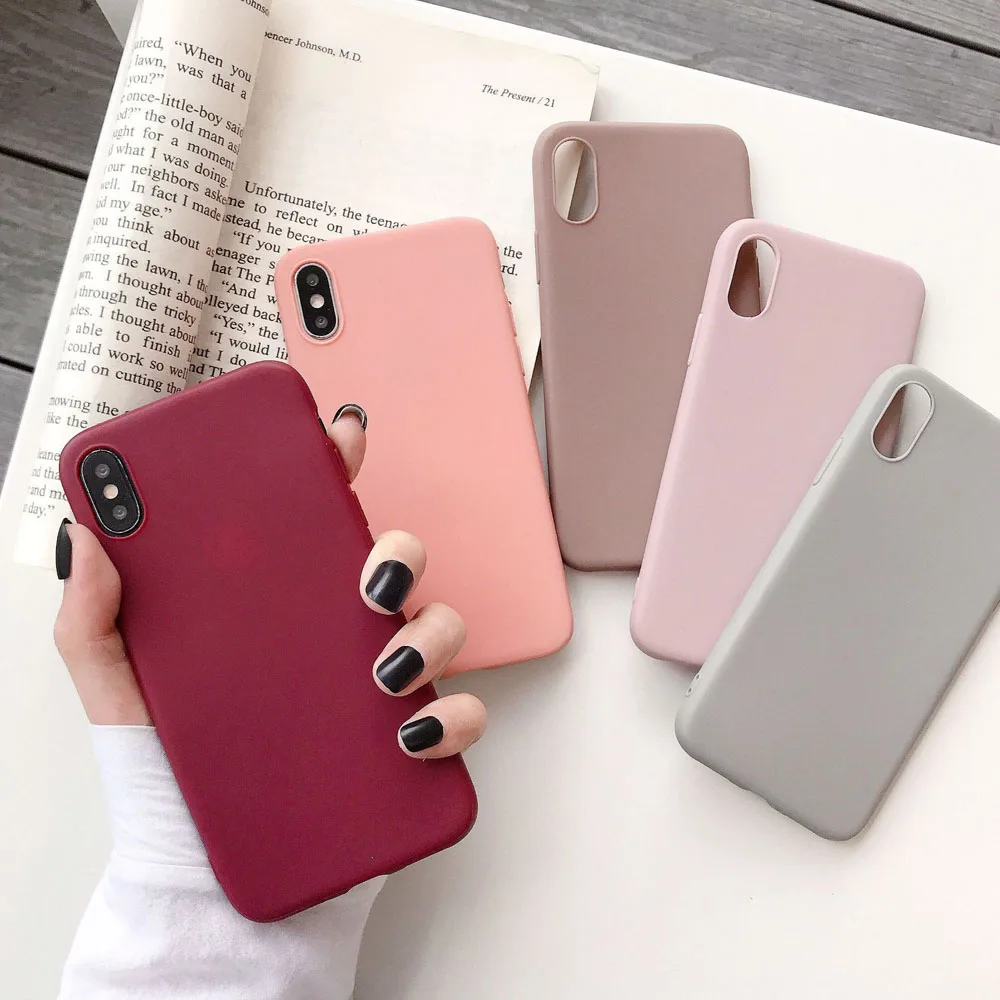 Funda de teléfono de silicona mate a prueba de golpes para iPhone Xs Max XR XS X S, parachoques de silicona de lujo, funda suave de TPU