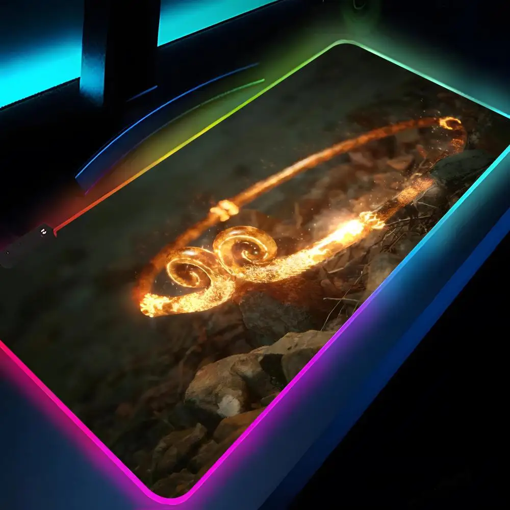 Alfombrilla de ratón Black Myth Wukong XXL RGB, alfombrilla de ratón para juegos HD, accesorios para jugadores, alfombrillas de ratón con luz LED grande, alfombra para PC con retroiluminación - imagen 5