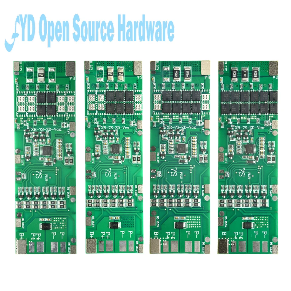 BMS 7S 24V 10A 15A 20A 30A placa de carga de batería de 18650 de iones de litio con función de equilibrio cortocircuito/protección de temperatura - imagen 2