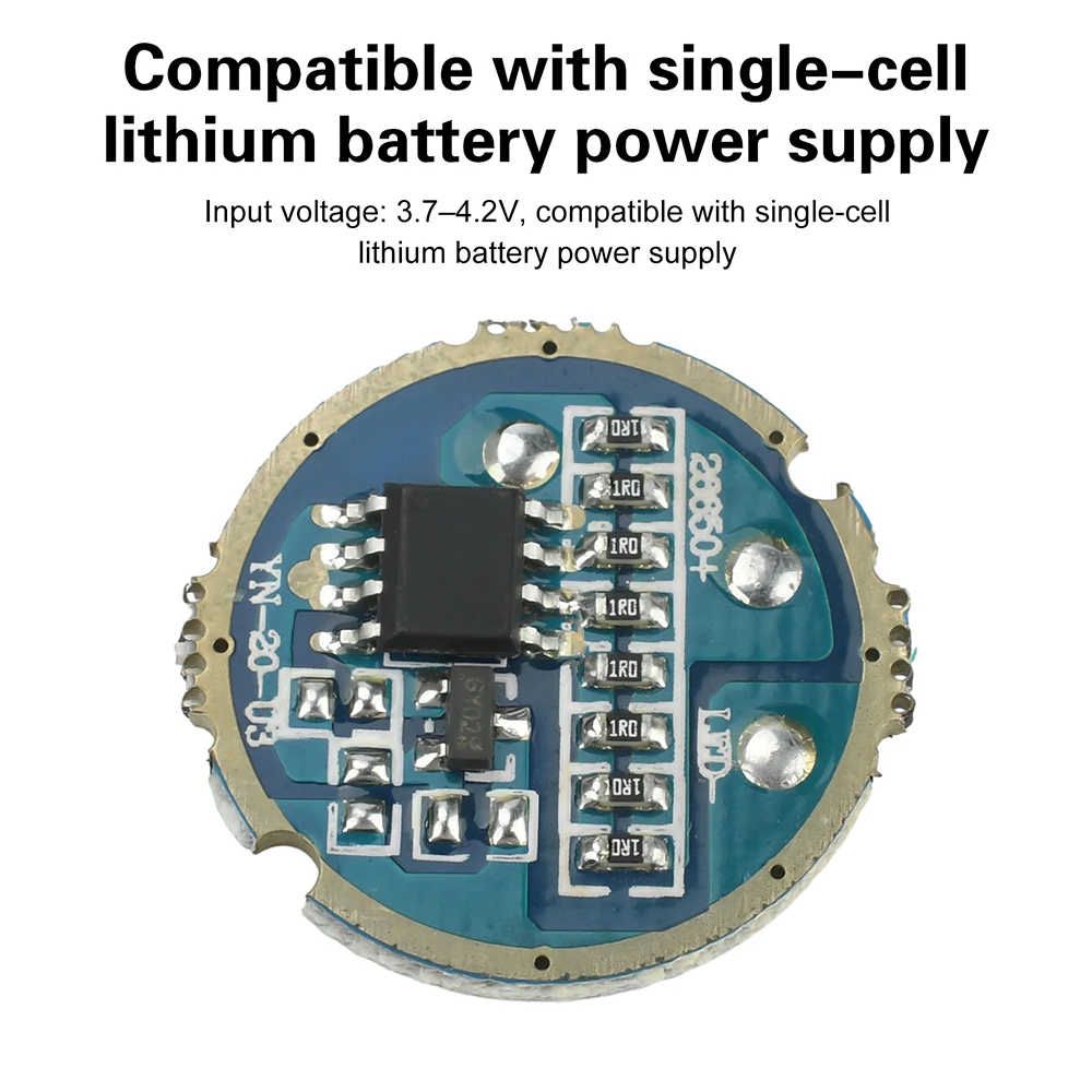 DC 3,7-4,2 V 6-15W cuentas de lámpara controlador de engranaje de linterna controlador de linterna de 1 velocidad placa controladora DIY accesorio de linterna 17/20mm - imagen 5