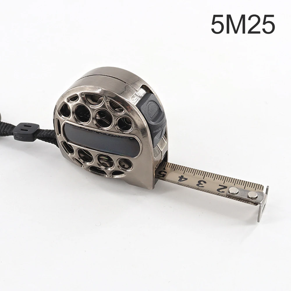 Cinta métrica de acero inoxidable, regla métrica retráctil anticorrosión, diseño hueco, herramienta de medición para carpintería, 3/5/7 M, 5M - imagen 5
