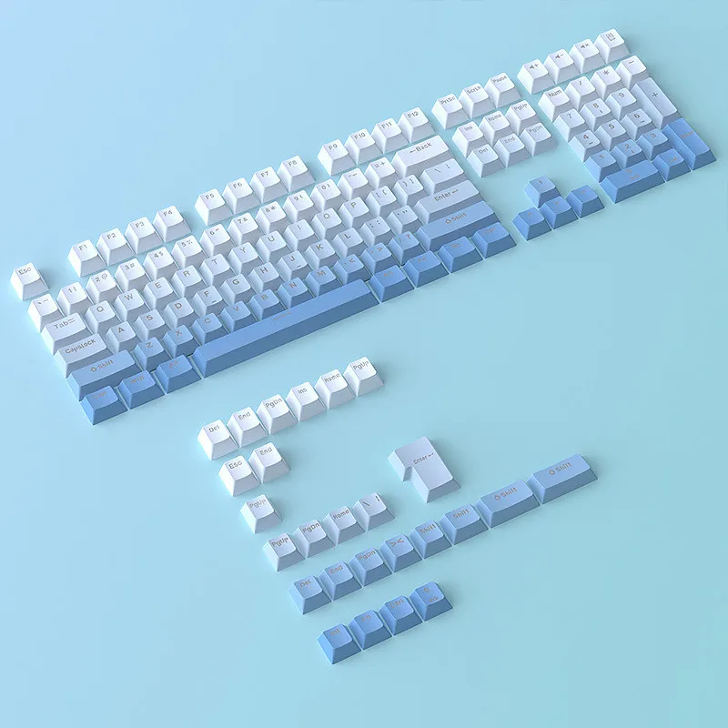 Sky Blue Shine Through Keycap PBT Material Doubleshot Perfil OEM para todos los teclados mecánicos MX 61% 66% 98 % 100% 108% - imagen 4