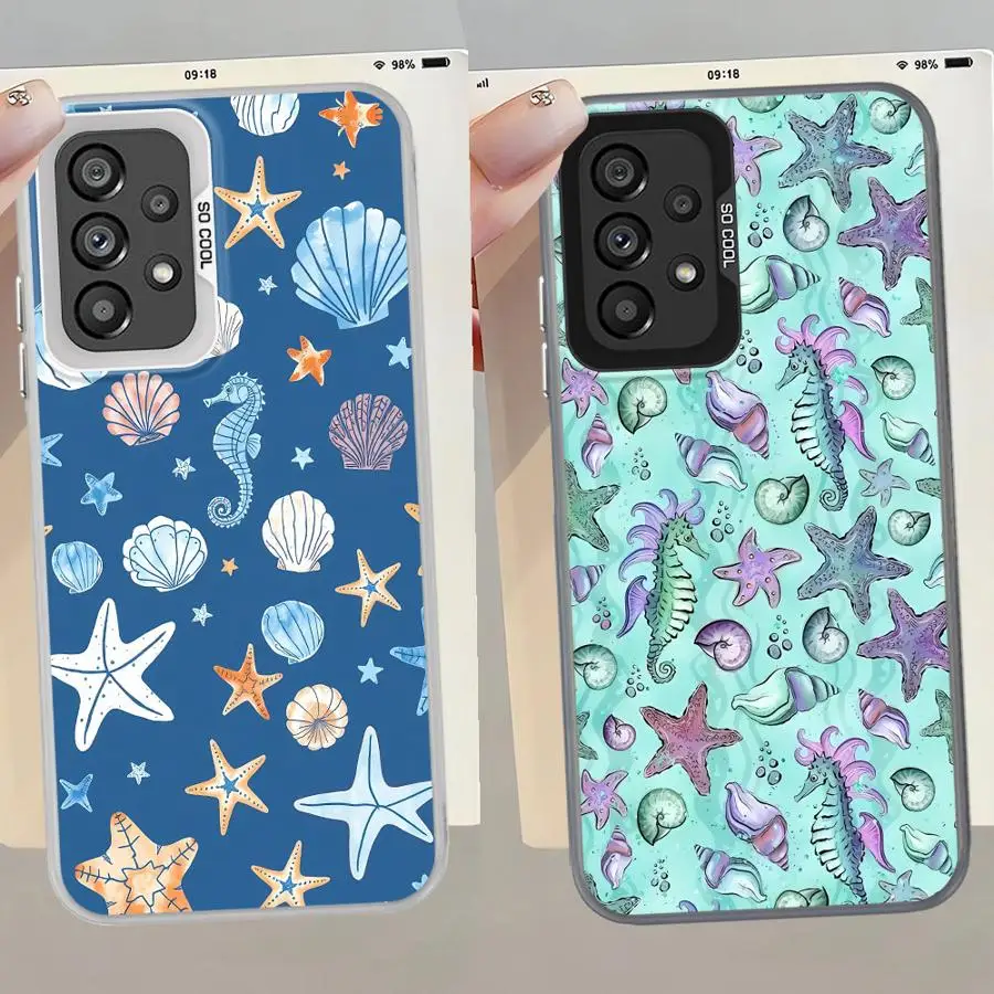 Funda trasera de teléfono para Samsung Galaxy S20 Plus S21 S24 FE S23 S23 Note 20 Ultra S25 S22 carcasa de organismo marino