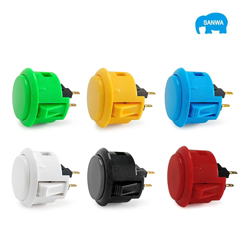 IYO-botón Sanwa Original para máquina Arcade, gabinete auténtico, gabinete DIY, 6 colores disponibles, 6 unidades por lote - imagen 2