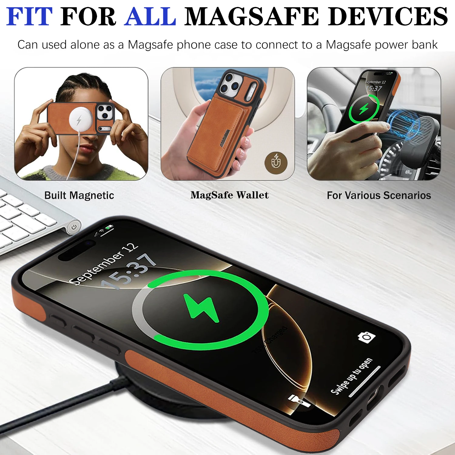 Funda magnética para iPhone 17 16 16e 15 14 13 12 Pro Max Plus Air Cover cuero suave mate fuerte imán Mag-safe carcasa a prueba de golpes - imagen 3