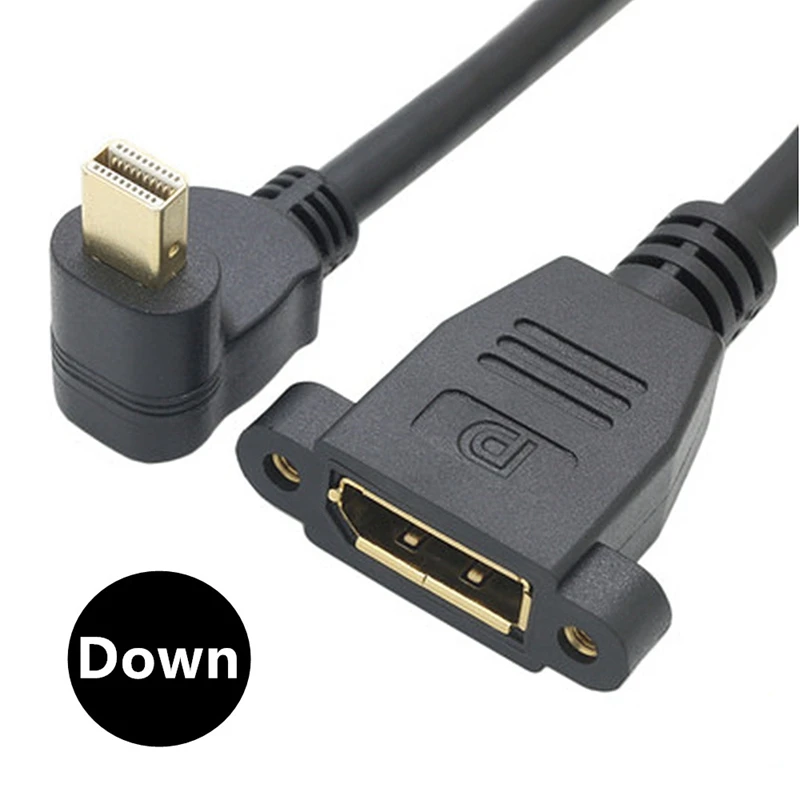 Mini DisplayPort Dorado 4K De 0,3m Macho 90 °   Cable de extensión de instalación de panel hembra de ángulo a DP para monitor de computadora Apple - imagen 2