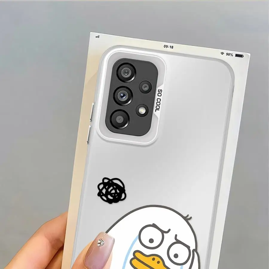 Funda divertida de pato de dibujos animados para Samsung Galaxy A04e A03 A06 A15 A11 A13 A20s A16 A02 A14 A50 A12 funda trasera para teléfono - imagen 2