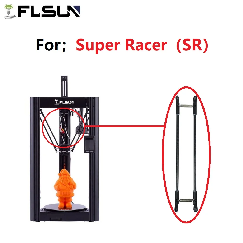 Original FLSUN Super Racer brazo paralelo accesorios de impresora 3d Delta SR 315mm el manipulador de araña varilla de empuje de fibra de carbono